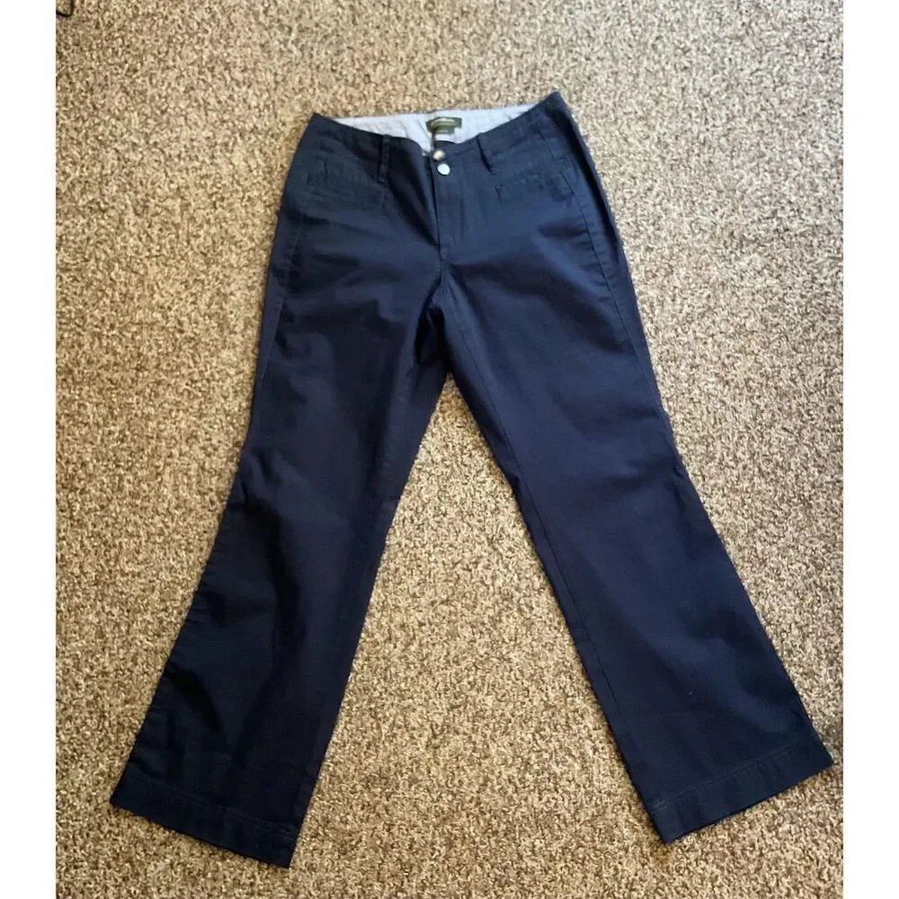 Eddie Bauer Women's Navy Blue Stretch Straight Leg Pants - Size 8 - Picture 3 of 10